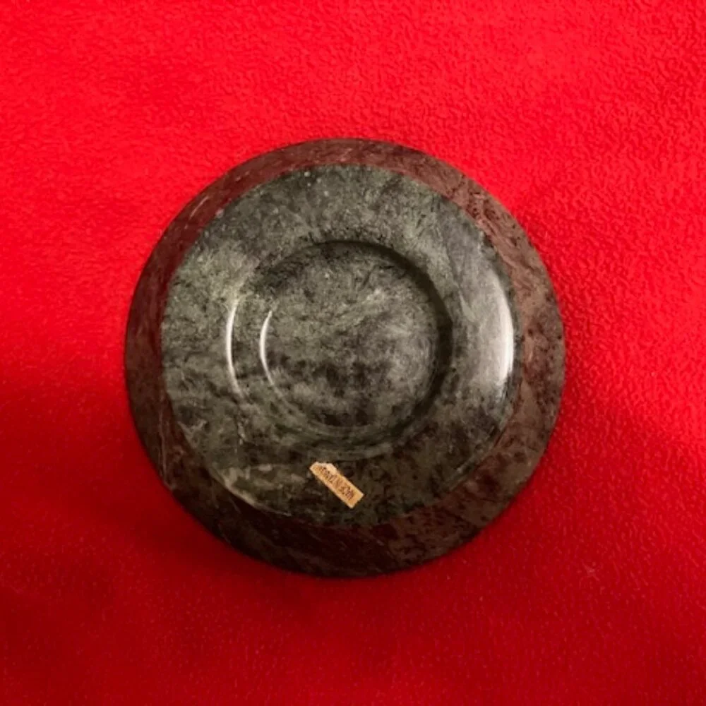 Green Marble Dish and Crate & Barrel Candle NWOT